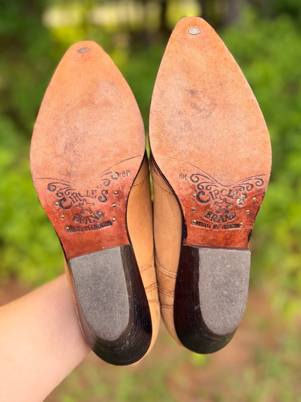 Circle S ‘Corral 2’ Tan Leather Western Ankle Boots Embroidered Size 8M - Picture 5 of 8